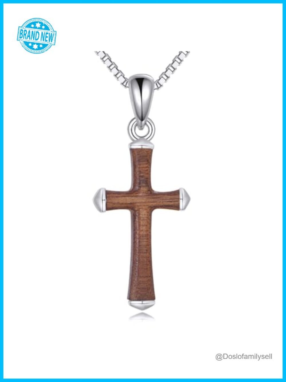 Faith Hope Love Engraved Cross Pendant Necklace Sterling Silver 18in